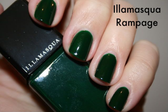Illamasqua,Rampage,green,jelly,hand,labeled swatch