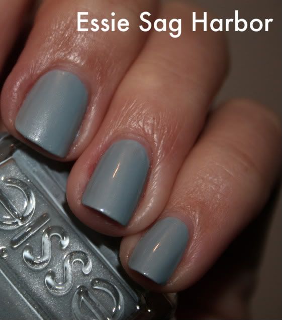Essie,Sag Harbor,blue,shimmer,hand,labeled swatch