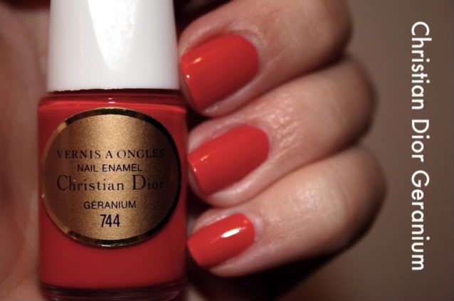 Christian Dior,red,Geranium,creme,hand,labeled swatch