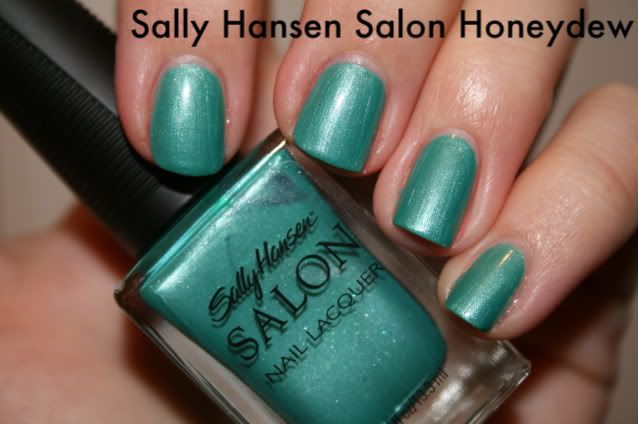 Sally Hansen,Sally Hansen Salon,Honeydew,hand,labeled swatch,green,shimmer