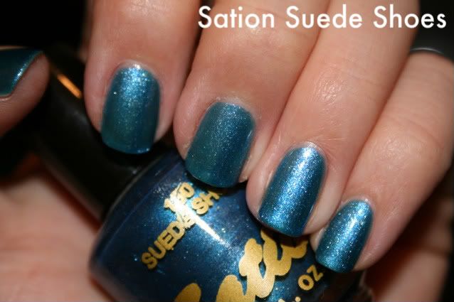 Suede Shoes,Sation,blue,jelly,glitter,hand,labeled swatch