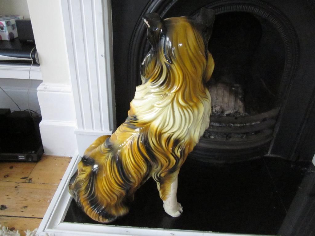 life size ceramic dog