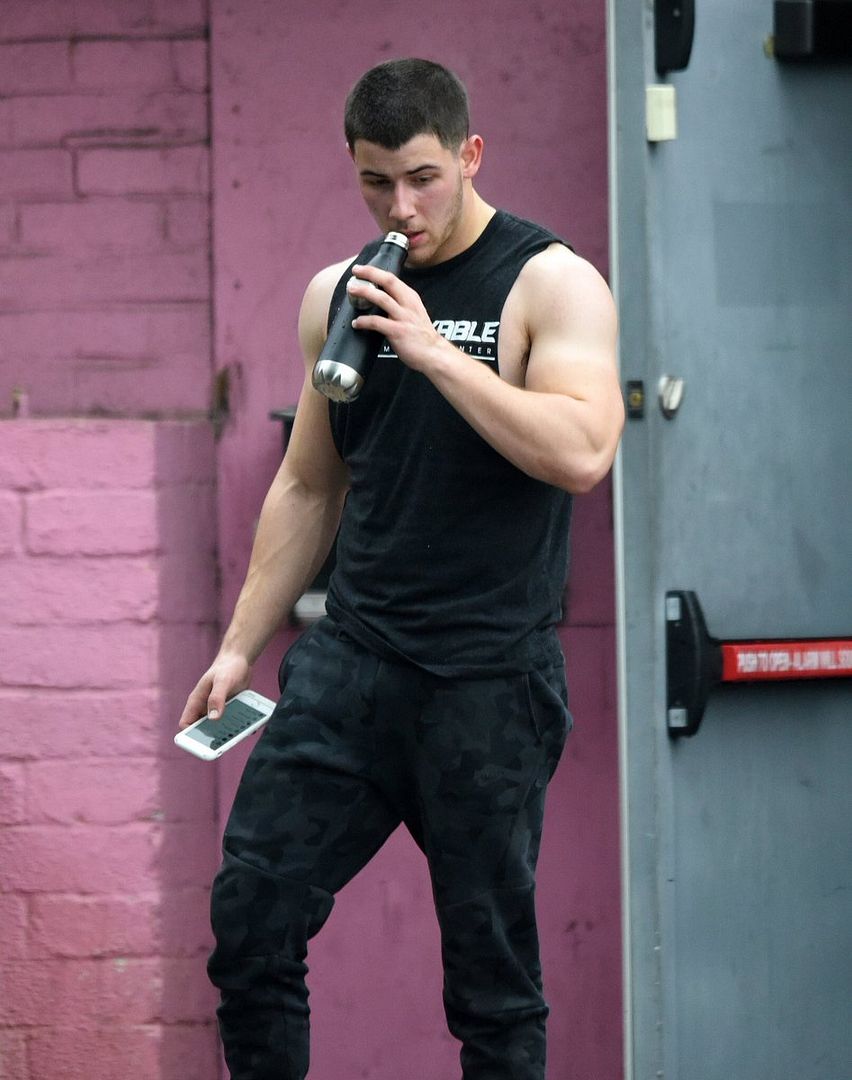 famousmales > Nick Jonas -- check those guns and pits