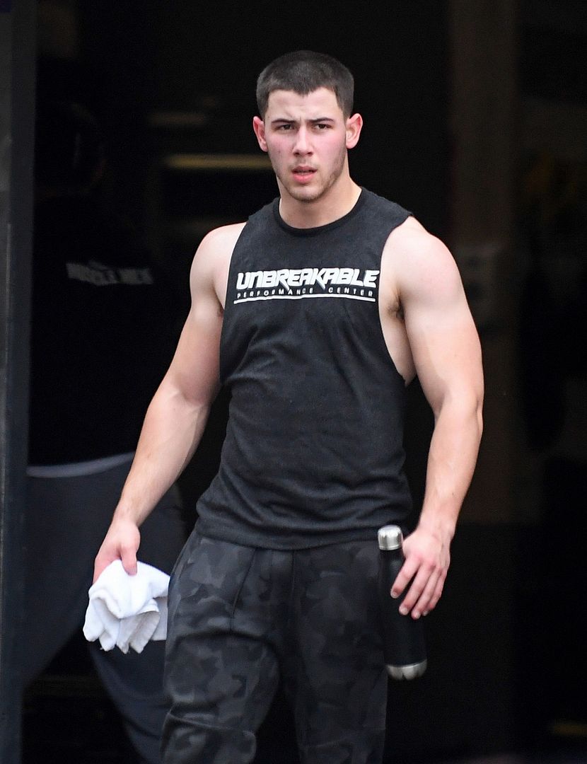 famousmales > Nick Jonas -- check those guns and pits