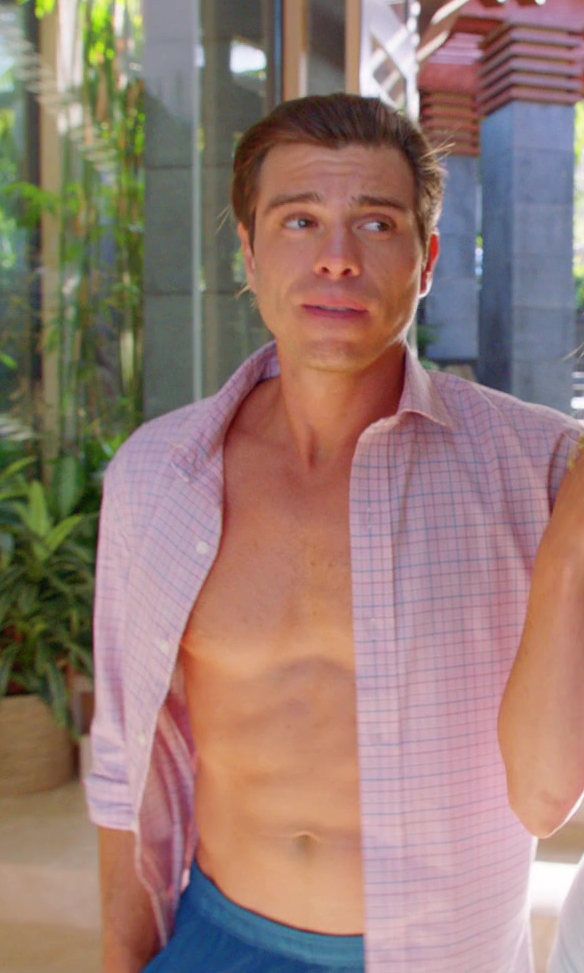 Matthew Lawrence shows some chest, abs and calf ...