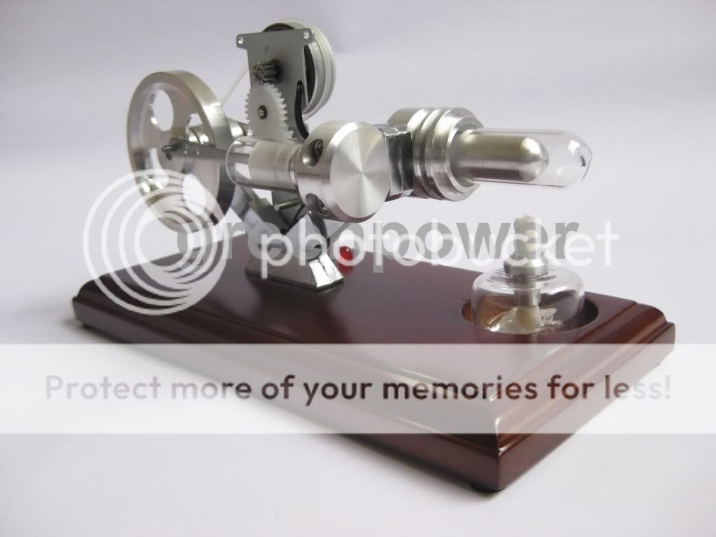 Friendly remind bellow Glass cylinder parts in the stirling engine 