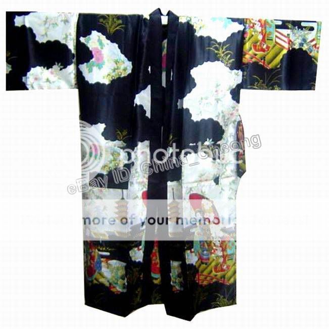 Chinese Womens Geisha Kimono Robe Sleepwear Yukata&Belt  