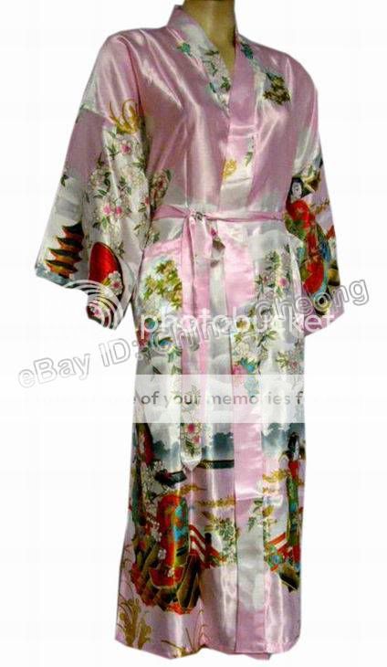 Chinese Woman Geisha Kimono Robe Sleepwear Yukata&Belt  